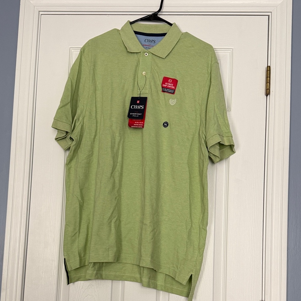 Chaps Men's Light Green Polo Shirt